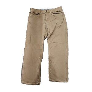 IZOD Jeans Medium Brown Mid-Rise Straight Leg Stretch Denim Men's 34X29
